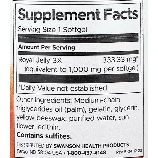 HealthilyYou | Swanson, Royal Jelly, 100 Softgels Energy Support Maximum Strength