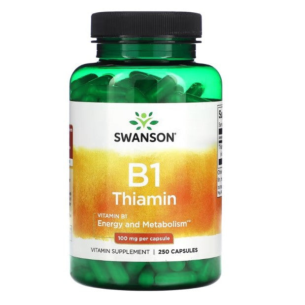 HealthilyYou | Swanson, B1, Thiamin, 100 mg, 250 Capsules Energy and Metabolism Support
