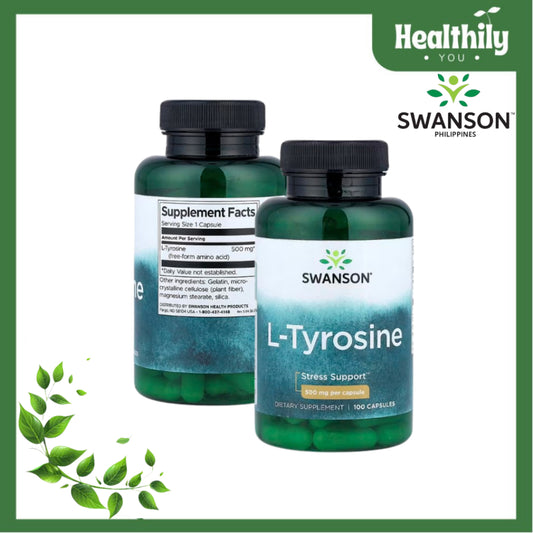 HealthilyYou | Swanson, L-Tyrosine, 500 mg, 100 Capsules Natural Response to Daily Stress