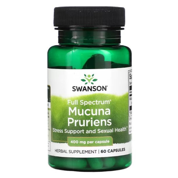HealthilyYou | Swanson, Full Spectrum Mucuna Pruriens, 400 mg, 60 Capsules Supports Nervous System