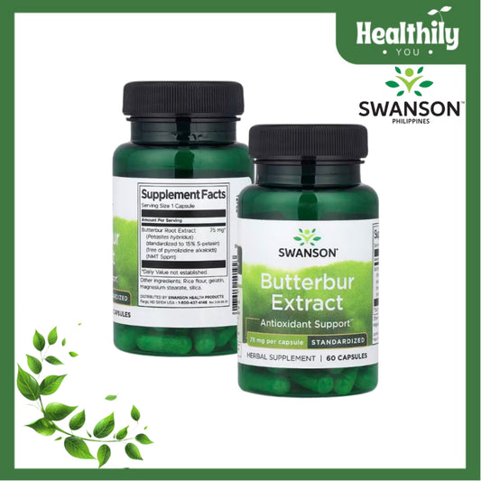 HealthilyYou | Swanson, Butterbur Extract, 75 mg, 60 Capsules Antioxidant Support