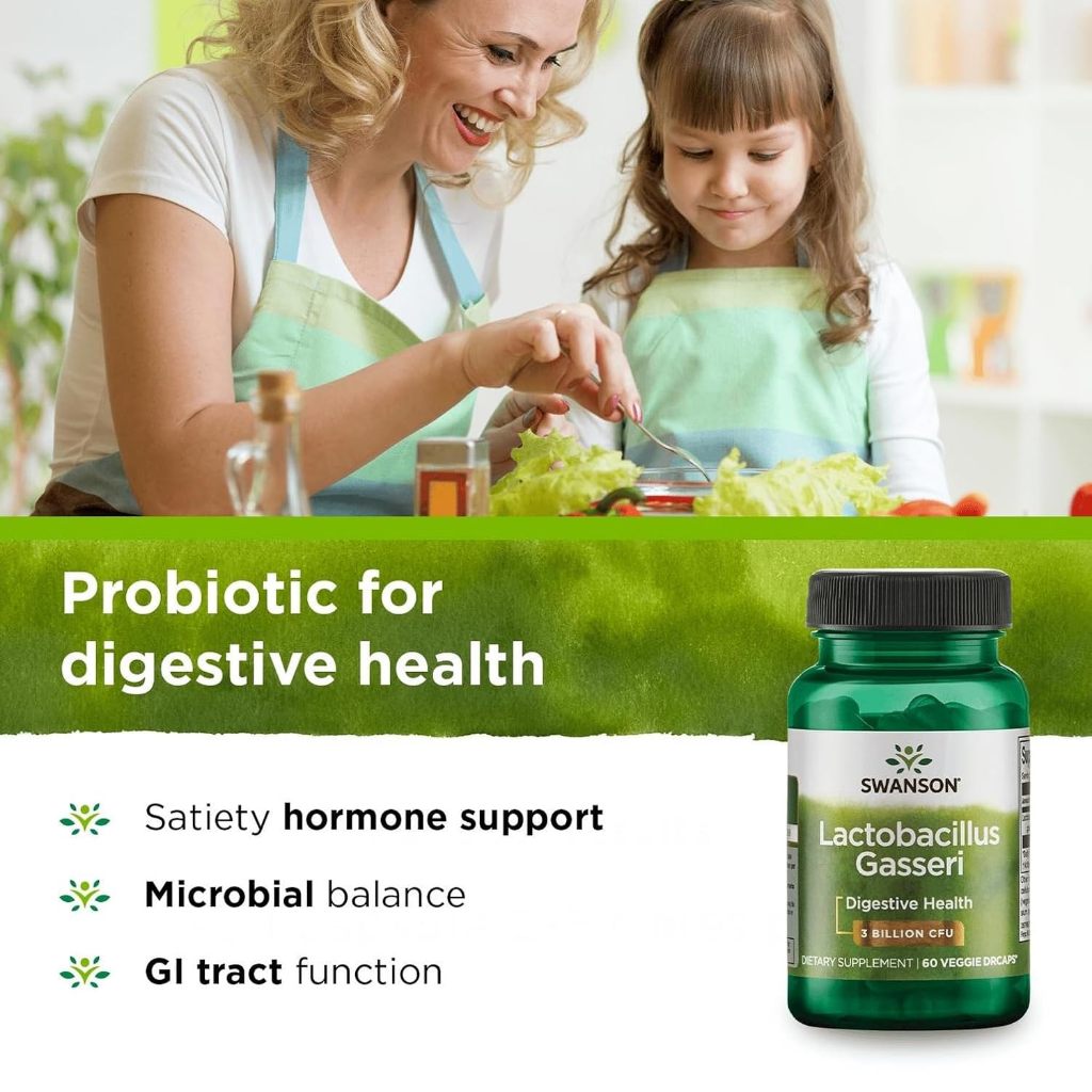 HealthilyYou | Swanson, Lactobacillus Gasseri, 3 Billion CFU, 60 Vegan DRcaps Digestive Health