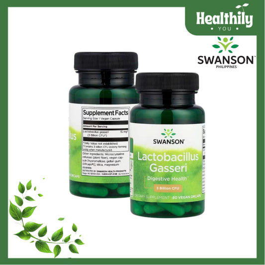 HealthilyYou | Swanson, Lactobacillus Gasseri, 3 Billion CFU, 60 Vegan DRcaps Digestive Health