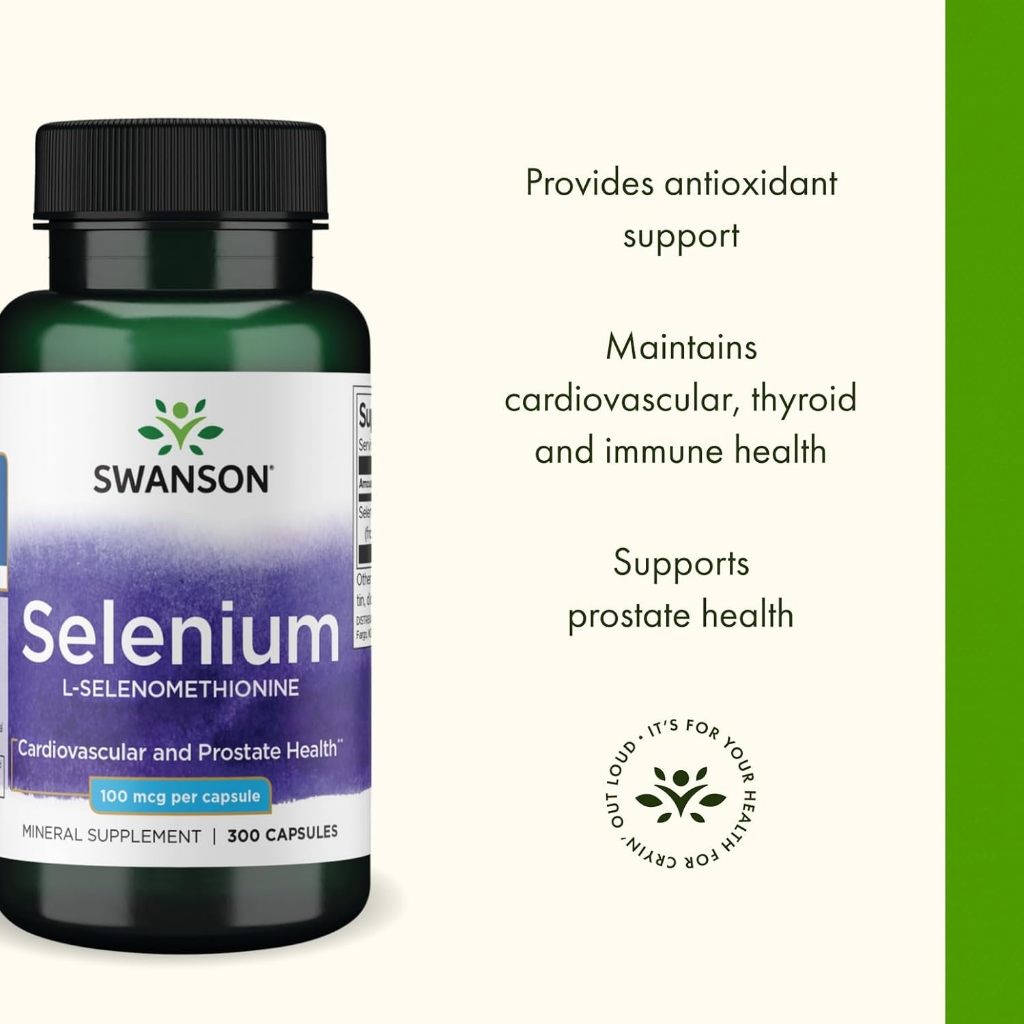 Healthily You | Swanson, Selenium, L-Selenomethionine 100 mcg Capsules, Provides Antioxidant Support