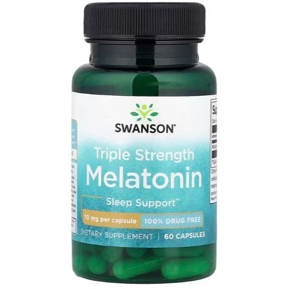 Healthily You | Swanson, Melatonin, Triple Strength , 10 mg, 60 Capsules Sleep Support 100% DrugFree