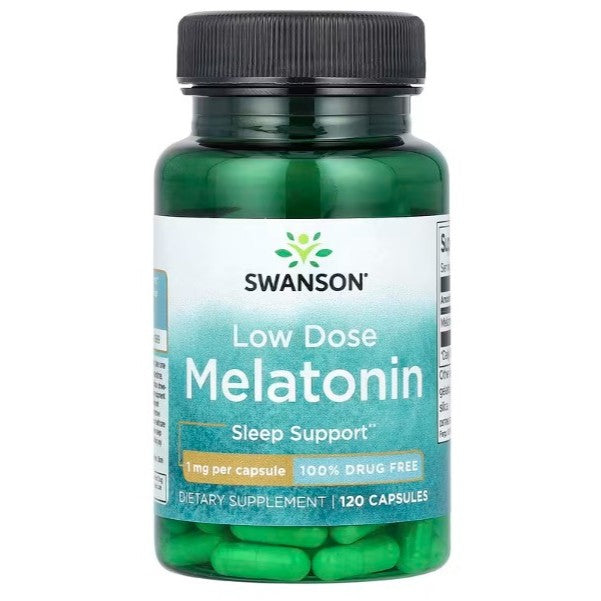 Healthily You | Swanson, Low Dose Melatonin, 1 mg, 120 Capsules Sleep Support 100% Drug Free