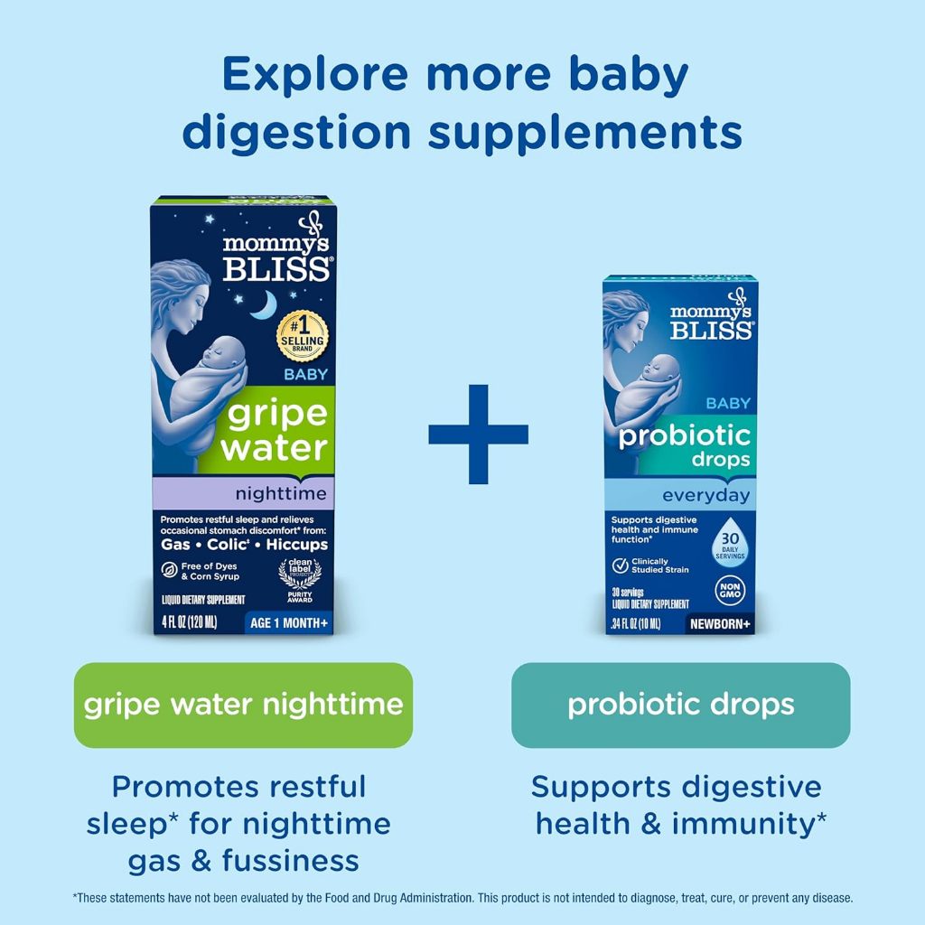 LittleSunshine | Mommy's Bliss, Original Gripe Water,  Night Time, Paci Gel, Relieves Stomach Pain