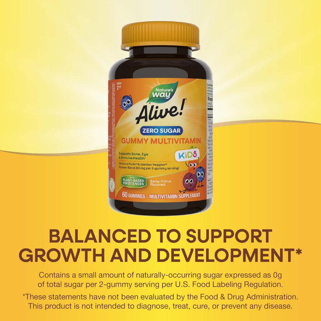 LittleSunshine | Nature's Way, Alive! Kids, Gummy Multivitamin, Cherry, Orange & Grape , 60 Gummies