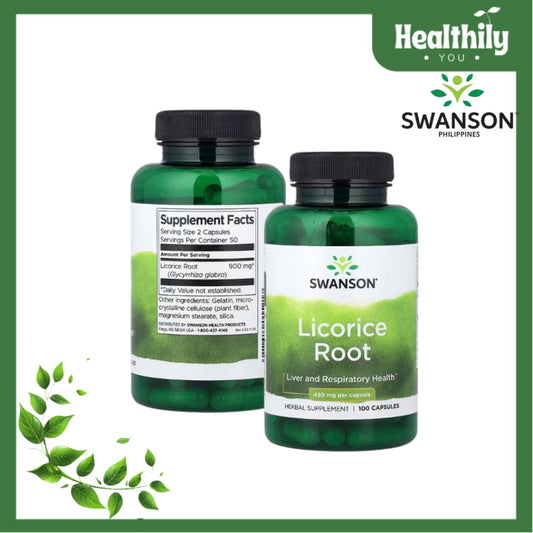 HealthilyYou | Swanson, Licorice Root, 450 mg, 100 Capsules Liver and Respiratory Health