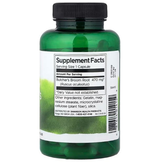 HealthilyYou | Swanson, Full Spectrum® Butcher's Broom, 470 mg, 100 Capsules Circulation Support