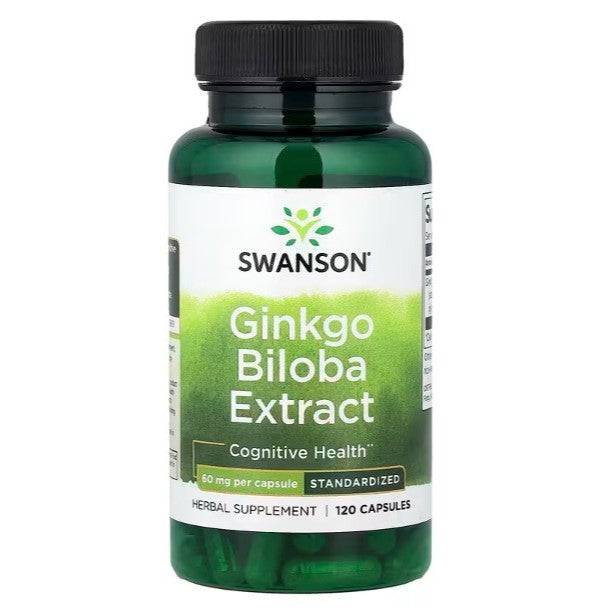 HealthilyYou | Swanson, Ginkgo Biloba Extract, 60 mg, Capsules, Cognitive Health Herbal Supplement