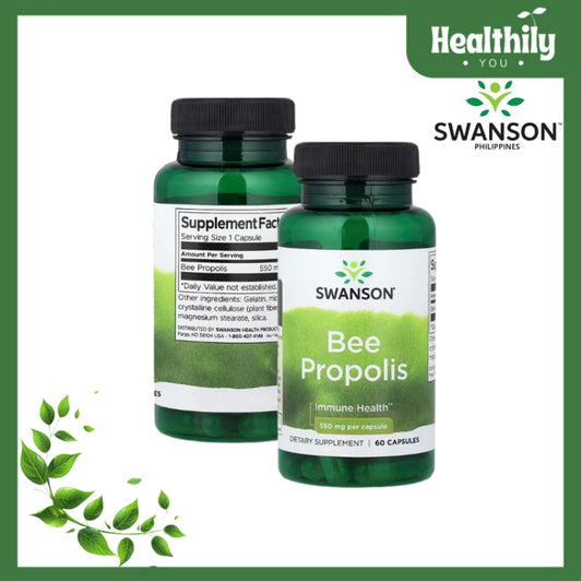 HealthilyYou | Swanson, Bee Propolis, 550 mg, 60 Capsules Immune Health Dietary Supplement