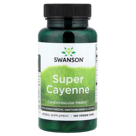 HealthilyYou | Swanson, Super Cayenne, 100 Veggie Caps Powerful Herbal Heart Health Support