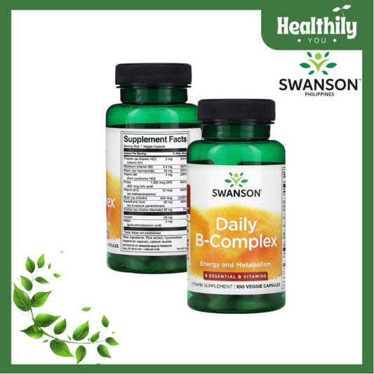 HealthilyYou | Swanson, Daily B-Complex, 100 Veggie Capsules Energy and Metabolism