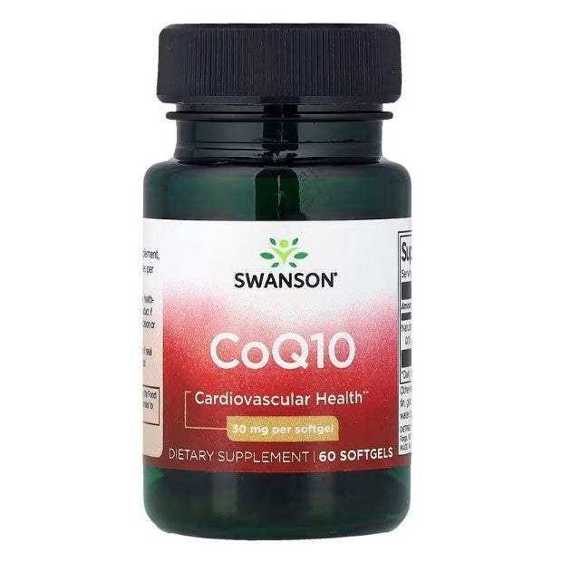 HealthilyYou | Swanson, CoQ10, 30 mg, 60 mg, Softgels Supports Cardiovascular Health