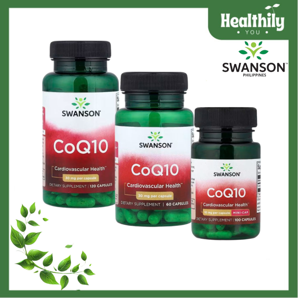 HealthilyYou | Swanson, CoQ10, 10 mg, 30 mg Capsules, Supports Antioxidant Activity & Cardiovascular