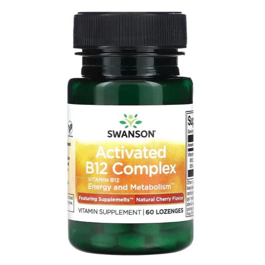 HealthilyYou | Swanson, Activated B12 Complex, Natural Cherry, 60 Lozenges Energy and Metabolism