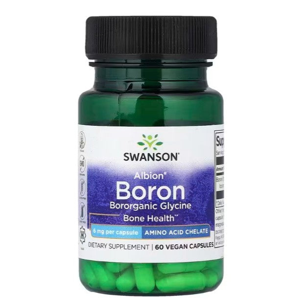 HealthilyYou | Swanson, Albion® Boron, 6 mg, 60 Vegan Capsules Bone Health Albion Minerals Vegan