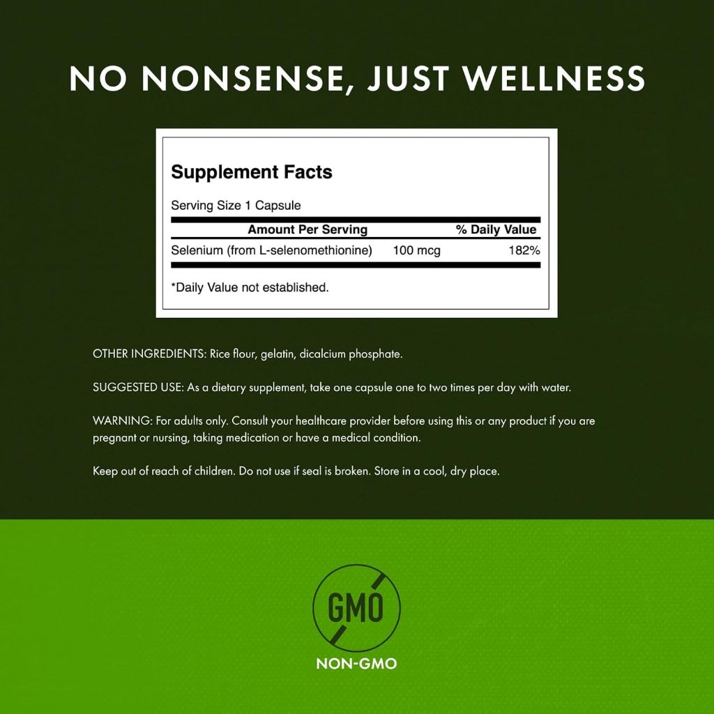 Healthily You | Swanson, Selenium, L-Selenomethionine 100 mcg Capsules, Provides Antioxidant Support