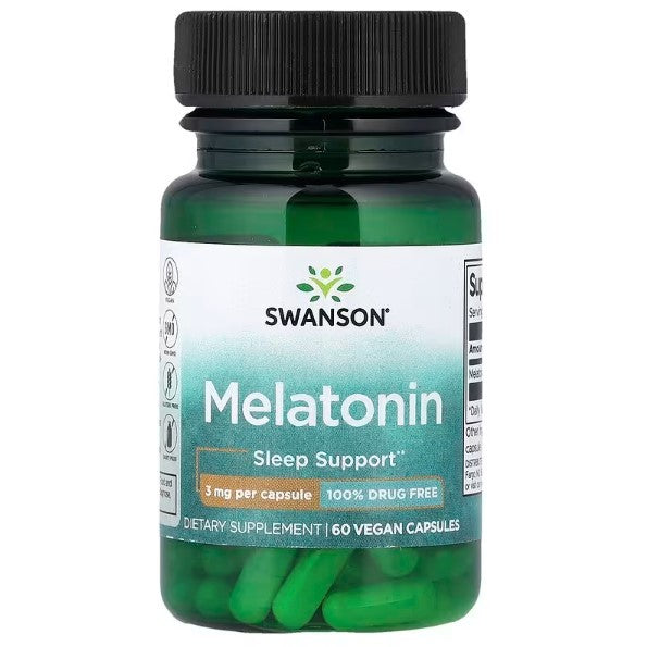Healthily You | Swanson, Melatonin, 3 mg, 30 & 60 Capsules Sleep Support 100% Drug Free