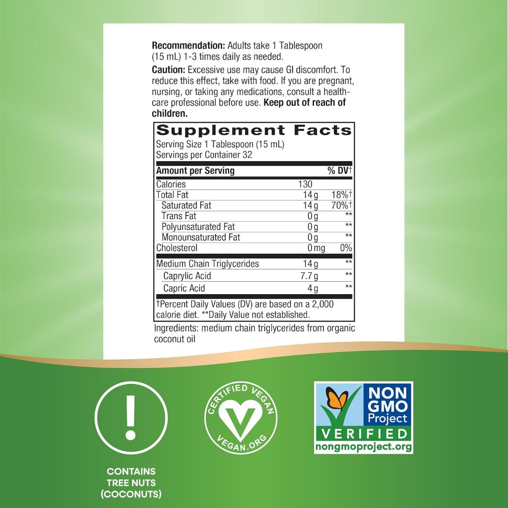 Nature's Way, Organic MCT Oil ( Supports Satiety, Metabolism, Brain and Focus Support )