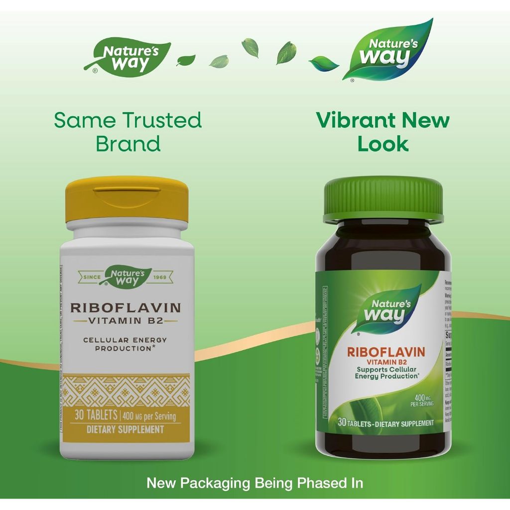 Nature's Way, Riboflavin, Vitamin B2 ( Supports Cellular Processes, Heart & Vascular Health )