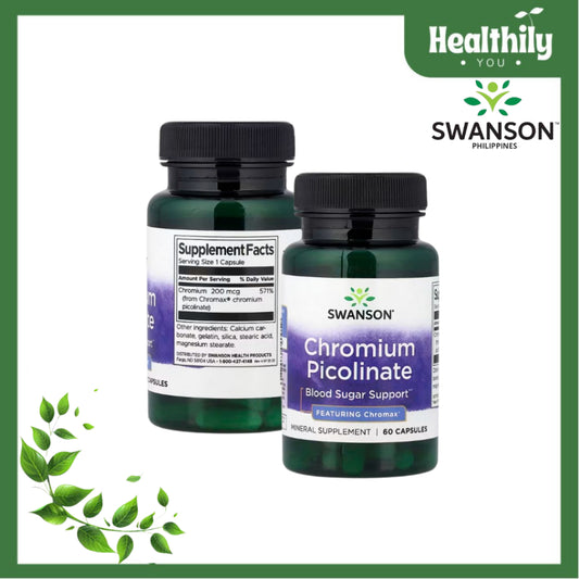 Healthily You | Swanson, Chromium Picolinate, 60 Capsules Featuring Chromax, Blood Sugar Support