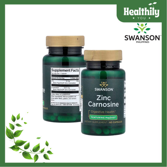 Healthily You | Swanson, Zinc Carnosine, 60 Capsules Digestive Health Featuring PepZinGI