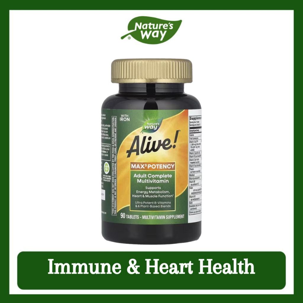 Nature's Way, Alive! Max3 Potency ( Cellular Energy, Metabolism, Immune & Heart Health )