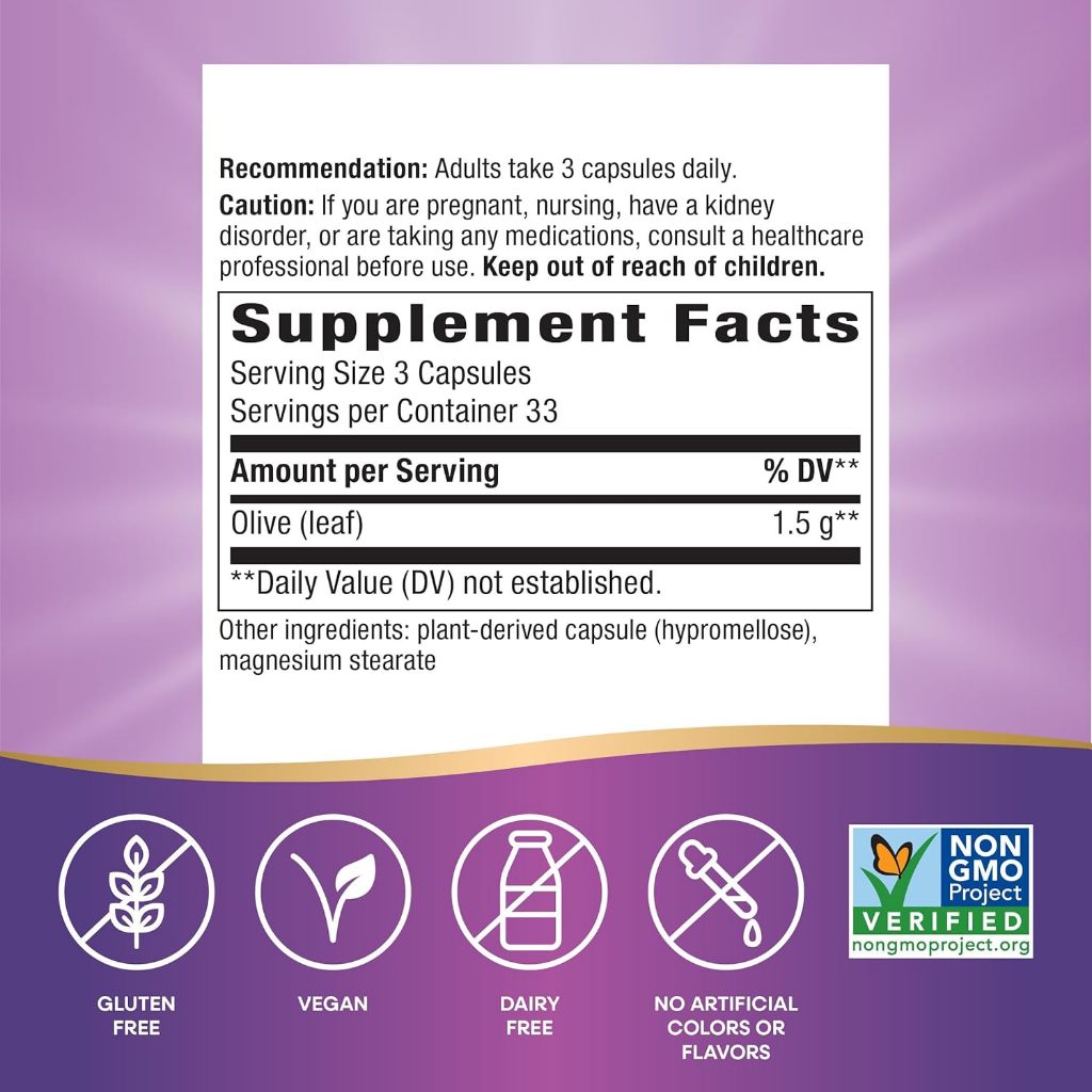 Nature's Way, Olive Leaf ( Supports Antioxidant Activity & Blood Sugar Regulation )