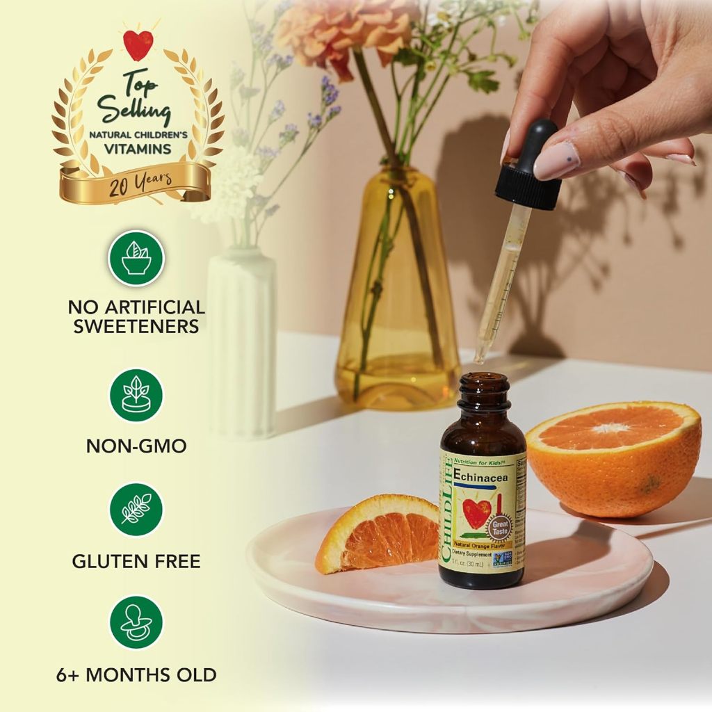 LittleSunshine | ChildLife Essentials, Echinacea, Natural Orange, Organic Liquid Elderberry,