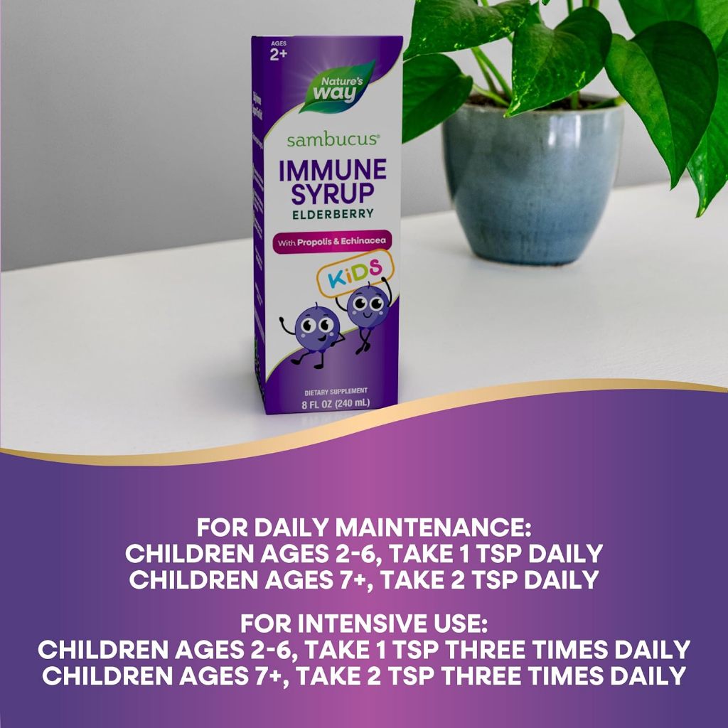 LittleSunshine | Nature's Way, Sambucus® Kids, Immune Syrup Elderberry with Propolis & Echinacea,