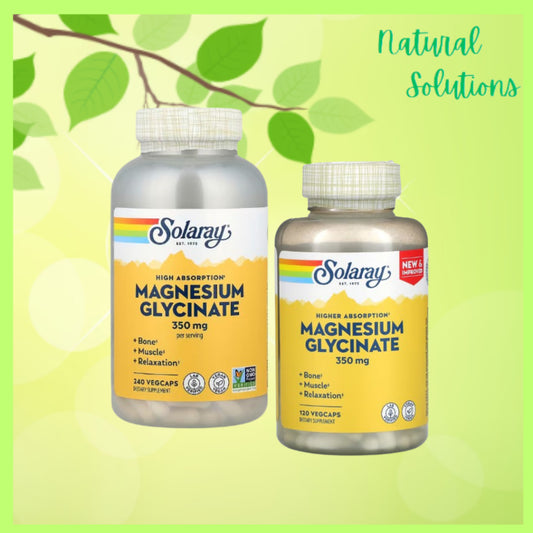 NaturalSolutions | Solaray, High Absorption Magnesium Glycinate, 350 mg, Bone Muscle Relaxation