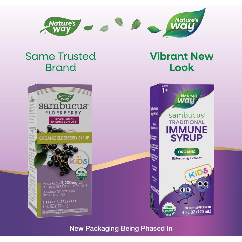LittleSunshine | Nature's Way, Kids Sambucus®, Organic Traditional Immune Syrup, Ages 1+, 25 mg,