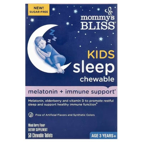 LittleSunshine | Mommy's Bliss, Kids Sleep Chewable, Melatonin + Immune Support, Age 3 Years+, Mixed