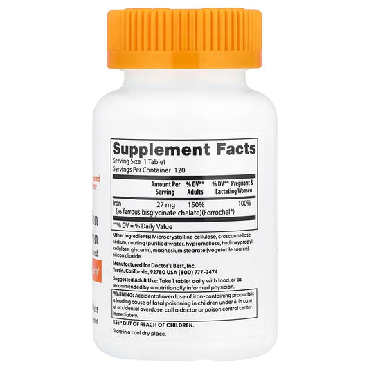 USA Supplements | Doctor's Best, High Absorption Iron ( Supports Healthy Iron Levels )