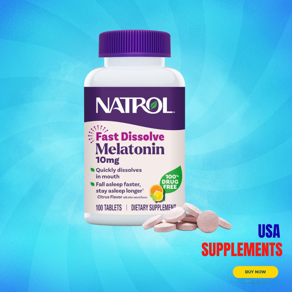 USA Supplements | Natrol, Melatonin, Fast Dissolve, 10 mg ( Fall Asleep Faster, Stay Asleep Longer )