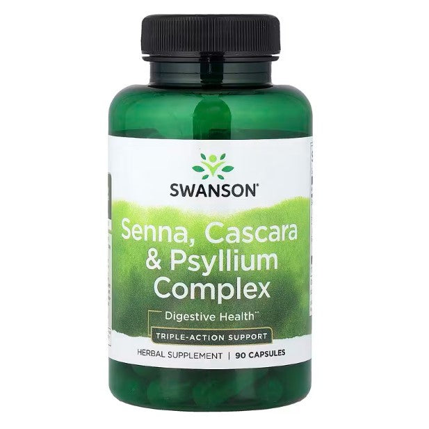 HealthilyYou | Swanson, Senna, Cascara & Psyllium Complex, 90 Capsules Promotes Digestive Regularity