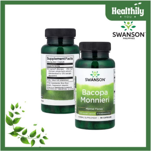 HealthilyYou | Swanson, Bacopa Monnieri, 250 mg, 90 Capsules Supports Memory and Mental Focus