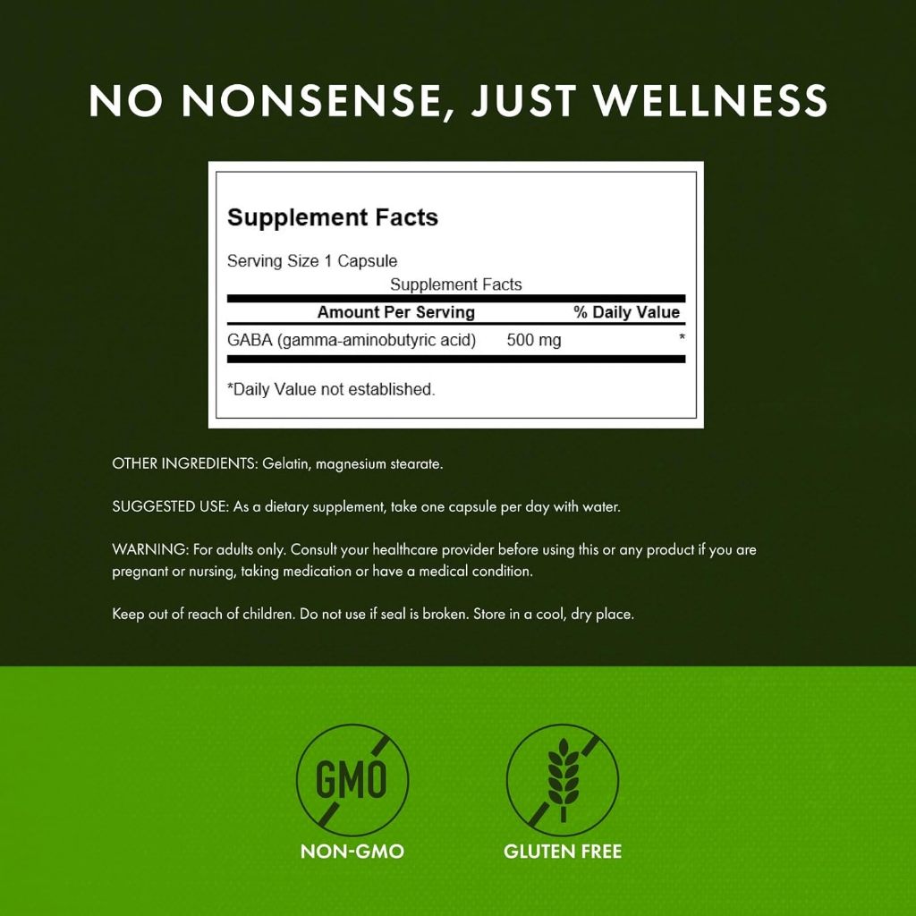 HealthilyYou | Swanson, GABA, 250 mg, 60 Capsules, 500 mg, 100 Capsules, Supports Relaxation