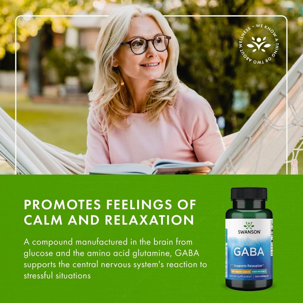 HealthilyYou | Swanson, GABA, 250 mg, 60 Capsules, 500 mg, 100 Capsules, Supports Relaxation