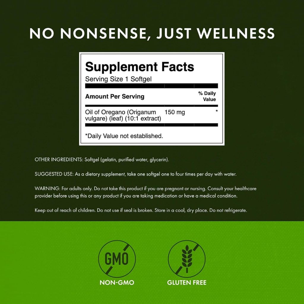 HealthilyYou | Swanson, Oregano Oil, 120 Softgels (150 mg per Softgel) Digestive Health