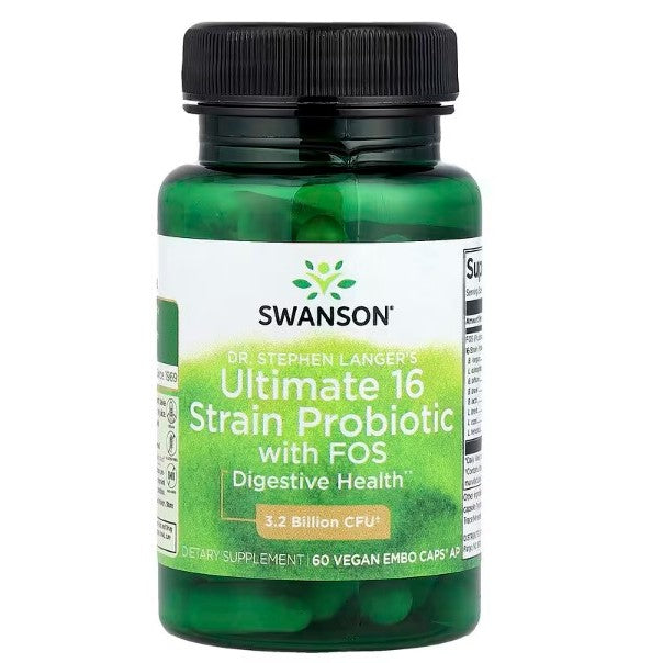 HealthilyYou | Swanson, Dr. Stephen Langer's Ultimate 16 Strain Probiotic with FOS, Vegan EMBO Caps