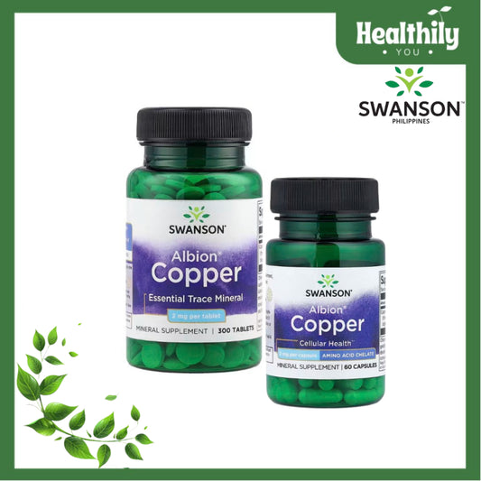Healthily You | Swanson, Albion Copper, 2 mg, 300 Tablets, 2 mg, 60 Capsules Cellular Health