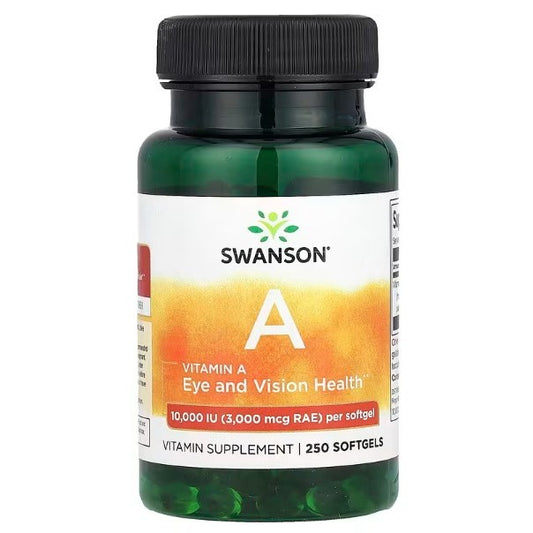 Healthily You | Swanson, Vitamin A, 10,000 IU (3,000 mcg RAE), 250 Softgels Eye and Vision Health