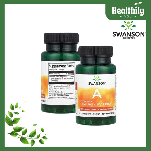 Healthily You | Swanson, Vitamin A, 10,000 IU (3,000 mcg RAE), 250 Softgels Eye and Vision Health