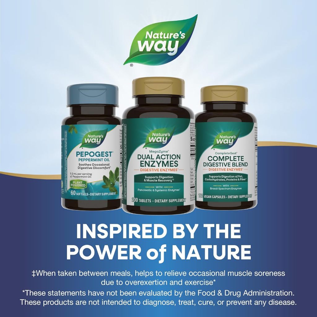 LowCostPH | Nature's Way, MegaZyme®, Dual Action Enzymes ( Digestive Support & Muscle Recovery )