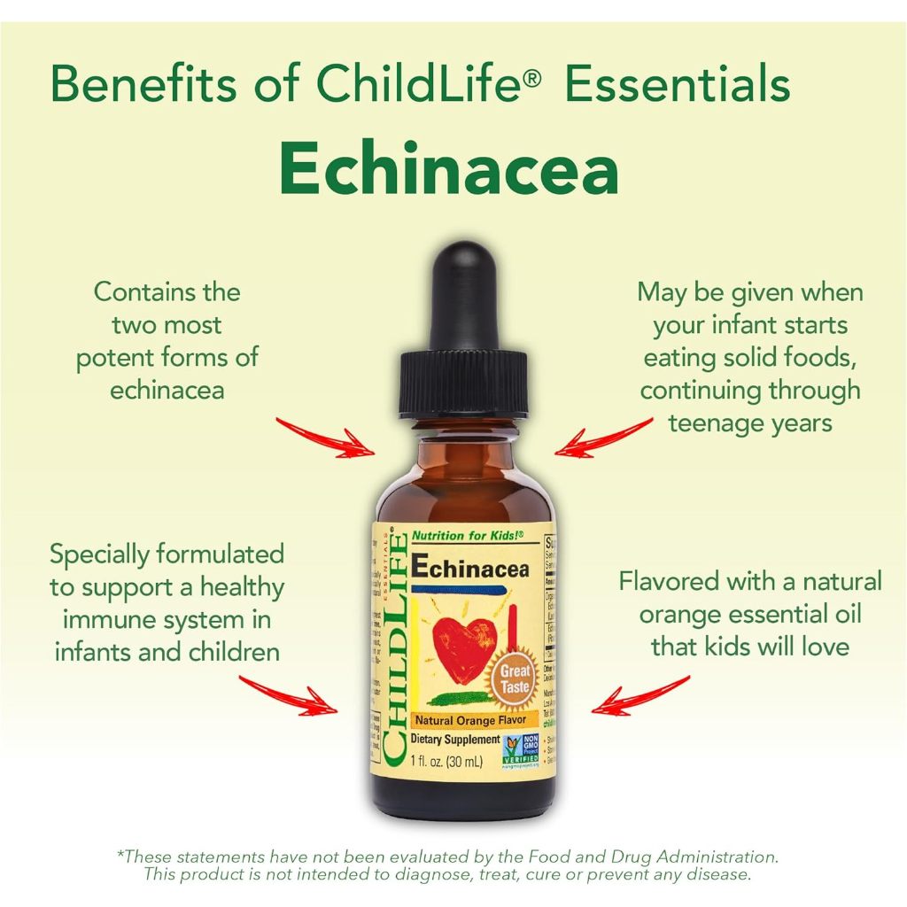 LittleSunshine | ChildLife Essentials, Echinacea, Natural Orange, Organic Liquid Elderberry,