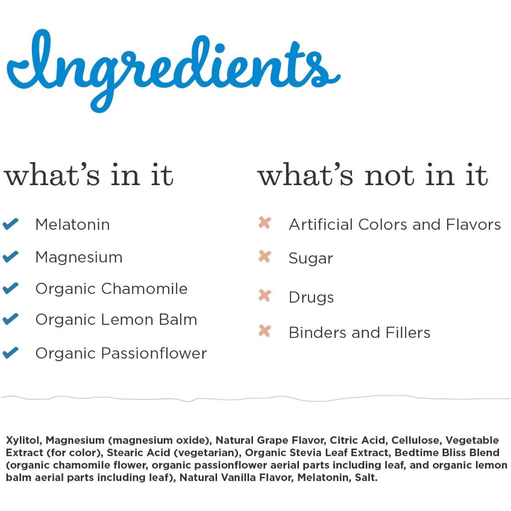 LittleSunshine | Mommy's Bliss, Kids Sleep Chewable, Melatonin + Magnesium, 3 Yrs+, Natural Grape,