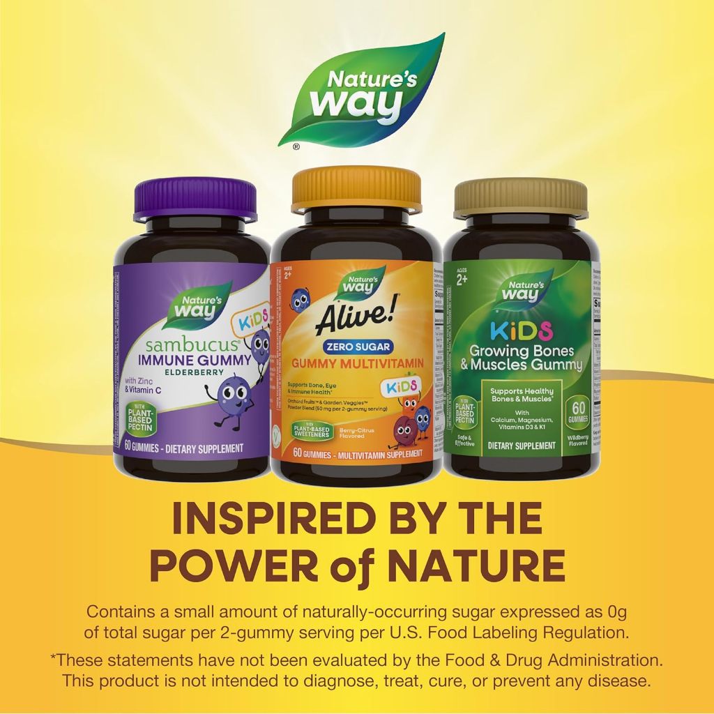 LittleSunshine | Nature's Way, Alive! Kids, Gummy Multivitamin, Cherry, Orange & Grape , 60 Gummies